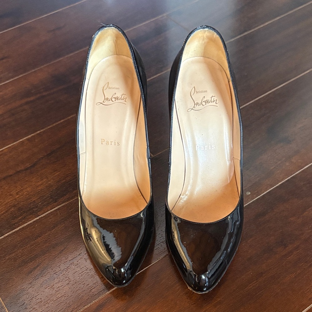 Christian Louboutin 100mm Black Patent Heels